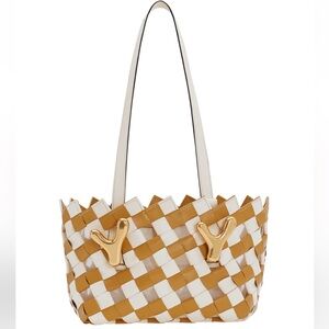 NWT YY West 23 Woven Tote, Amber Gold Corn Chowder (come with dust bag and card)